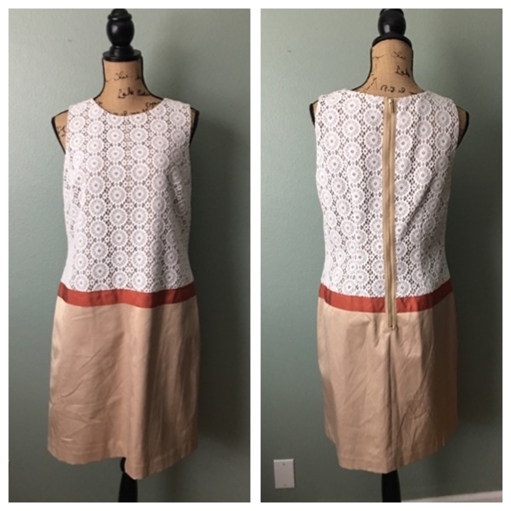 Anne Klein size 10 lace cream dress!